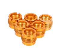 Parliky 6pcs Copper Mic Stand Threaded Screw Adapters to Mic Holder Nut Converter Compatible with Microphone Clips for Studio and Live Use