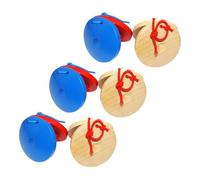 Parliky 6pcs Finger Castanets for Natural Wood Musical for Early Sensory Development Crisp Percussion Instruments for Boys and Music Learning and Fun