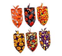 Parliky 6pcs Halloween Dog Bibs Pet Scarves for Dogs and Cats Adorable Halloween Themed Design for Parties and Festive Celebrations