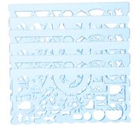 Parliky 6Pcs Multifunctional Drawing Stencils Ruler Geometric Measuring Templates for Students Architecture Drafting Painting Tools School Office Supplies