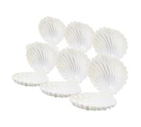 Parliky 6pcs Pearlescent White Seashell Candy Boxes Small Plastic Trinket Containers for Wedding Party Favors and Jewelry Storage Beach-themed Packaging
