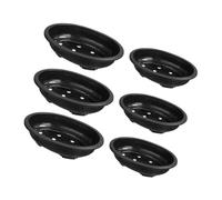 Parliky 6pcs Plastic Oval Flower Pots for Gardening and Indoor Use, Large 320# 400# Planter Bowls with Drainage, Sturdy Garden Pots for Balcony, Patio, and Planting Organizer