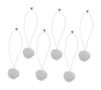 Parliky 6pcs Plush Cat Balls with Bells Replacement Hanging Balls for Cat Trees Interactive Teaser Kittens Play and Exercise