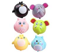 Parliky 6Pcs Pull Back Cars for Friction Powered Animal Cartoon Vehicles Non-battery Operated Cars with Soft Anti-slip Wheels Educational Hand-eye Coordination