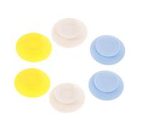 Parliky 6pcs Silicone Suction Pads for Plates and Bowls Double Sided Large Area Suckers for Tableware Spill Food Tray Holders Portable and Stable Yellow Blue White