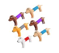 Parliky 6pcs Stretchy Dog for Party Interactive Pop Tube Animal Playthings Stress Relief Pressure Fun Cartoon Design for Mental Health and Emotional Release