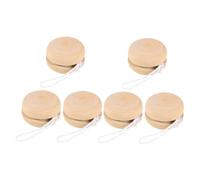 Parliky 6pcs Wooden Unfinished Yo-yo Balls DIY Hand Painting for Portable Cognitive Development