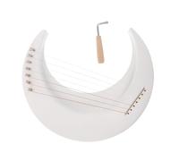 Parliky 7 String Moon Shaped Lyre Harp Portable Crescent Musical Instrument with Tuning Wrench for Beginners Music Learning Compact and Lightweight Design for Home and Travel