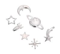 Parliky 70pcs Star Moon Planet Jewelry Pendants Alloy Epoxy Filling Accessories for DIY Crafts Making Supplies Lightweight Bulk Charms for Necklace Bracelet Earring Decor