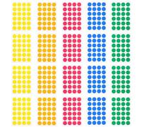Parliky 720pcs Round Self-Adhesive Colorful Dot Stickers, 2cm Circle Coding Labels for Paper Crafts, Scrapbooking, Office and School Organization 5 Colors (red, Blue, Orange, Green,