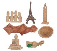 Parliky 7Pcs Simulated World Architecture Model Decor Fine Crafted Miniature Landmarks for Home Office Bedroom Living Decoration Elegant Global Building Sculptures for Parties and Events