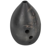 Parliky 8-hole Ceramic Ocarina for Beginners, Black Clay Wind Instrument with Practice Design, Small Professional Musical Instrument Toy for Boys and Girls and Learning Use