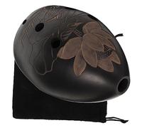 Parliky 8 Hole Pear-shaped Pottery Ocarina Random Color Patterns Carry Bag Musical Instrument for Boys and Girls and Beginners Birthdays and Performance