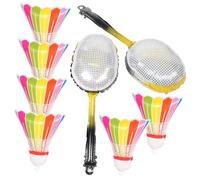 Parliky 8pcs Aluminum Foil Badminton Balloons Inflatable Sport Ball Decorations with Racket and Shuttlecock Shapes Party Decor for Bachelorette Birthday Wedding Easy to Hang and Quick