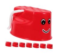 Parliky 8pcs Balancing Stilts Red Walking Buckets for Preschool Balance Training Coordination Development Indoor Outdoor Obstacle Course Games
