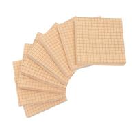 Parliky 8pcs Brown Grid Adhesive Note Pads, Small Daily Use Memo Stickers for Office, School, and Household Note Taking
