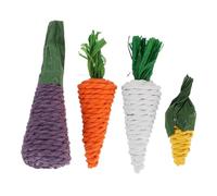 Parliky 8pcs Bunny Chew Toy for Pets Molar Grinding Plaything for Hamsters Chinchillas and Cleaning Toys Carrot Eggplant Corn Radish