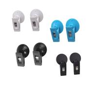 Parliky 8pcs Car Clamp Suction Type Clips with Adhesive Ticket Holders for Auto Windshield Wear-resistant Fixed Storage Clips in Black Blue White