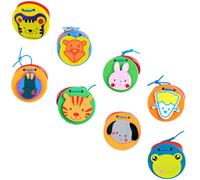 Parliky 8Pcs Cartoon Animal Wood Castanet Bright Musical Instruments for Preschool Early Learning Sensory Development Educational Percussion