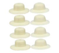 Parliky 8pcs DIY Straw Hats Painting Kit Plain Blank Sun Hats for Creative Arts Crafts Educational Party Favors School Activities