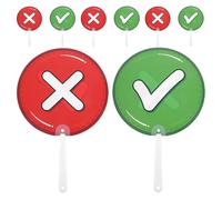 Parliky 8Pcs Double Sided Paddle Signs for Classroom Voting, Interactive Handheld True/False Response Boards, Plastic School Teaching Supplies for Student Feedback