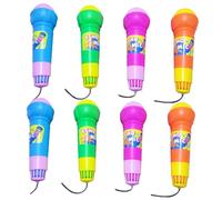 Parliky 8pcs Echo Microphone for Realistic Simulation Plastic Microphones Party Photo Props and Favor Accessories Random Colors and Safe Pretend Play Random Color