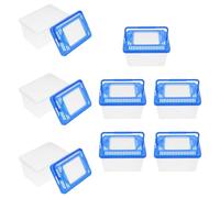 Parliky 8pcs Portable Turtle Habitat with Secure Lid and Ventilation Large Transparent Reptile Carrier for Indoor Spider Gecko Snake Spacious Plastic Enclosure for Outdoor Transport and