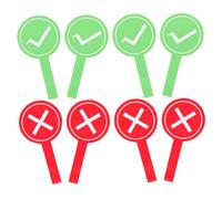 Parliky 8pcs Portable Whiteboard Voting Paddles with Red Green Yes No Flip Boards for Classroom Engagement Teacher Student Interactive Learning Game