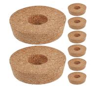 Parliky 8pcs Small Hydroponic Vase Cork Lids with Center Hole for Glass Planters Reusable Cork Stoppers for Plant Propagation Ventilated Design for Fresh Flowers in Terrariums and Gardens