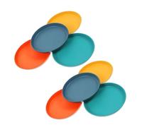 Parliky 8pcs Wide Cat Food Dishes Whisker-friendly Bowl Set for Kitten Small Animals Flat Cat Plates for Wet Food Relieve Fatigue Dish Set