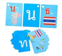 Parliky 90Pcs Thai Language Learning Cards for Educational Flash Cards Colorful Vocabulary Sandpaper Letters Early Learning for Preschool Kindergarten Home and School Use