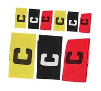 Parliky 9pcs Adjustable Captain Armband for Football Soccer Basketball Non-slip Elastic Sports Bands for Adults Team Leadership Markers for Training and Matches in Yellow Red Black