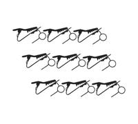 Parliky 9pcs Microphone Lapel Clip: 7.5mm Black Iron Spring-loaded Grip & Rotation - Professional Mic Holder for Presenters Actors Educators