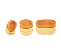 Parliky 9pcs Mini Wicker Baskets for Dollhouse Miniature Fruit Basket Model Photography Props Rustic Handwoven Small Scale Decorations for Miniature Gardens and DIY Creative Scenes