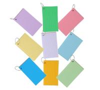 Parliky 9pcs Ruled Mini Index Cards with Sturdy Rings Horizontal Lined Flashcards for School Presentations and Study Portable Note Pads for Office and Home Organization