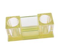 Parliky Acrylic 2-slot Microphone Stand Base for Desktop Wireless Mic Holder Stable Tabletop Mic Stand Universal Crystal Holder for Ktv Karaoke Gold