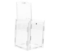 Parliky Acrylic Reptile Feeding Box for Lizards Spiders Tarantulas Breeder Case Ventilation