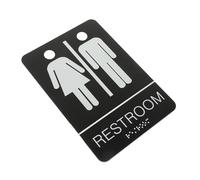 Parliky Acrylic Unisex Restroom Sign Self-adhesive Bathroom Door Sign Toilet Corridor Plaque for Office Restaurant School Commercial Spaces