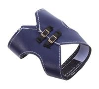 Parliky Adjustable Fake Leather Bird Vest Parrot Flight Suit Lightweight Breathable Hen Apron for Outdoor Use Vintage Style Pet Apparel in Light Blue