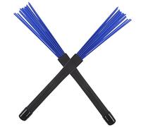 Parliky Adjustable Nylon Wire Drum Brush Pair Storage Bag Blue Drum Wire Brush Set Professional Percussion Instrument