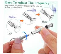 Parliky Adjustable Pitch Dog Trainer Whistle Portable Nickel-plated Brass Pet Sound Trainer with Key Ring Loop for Recall and Bark Control Silver