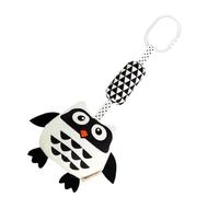 Parliky Adorable Owl Wind Chime Stroller Pendant Black and White Contrast Visual Stimulation for Newborns Crib Doll Hanging Play Mat Early Education Development