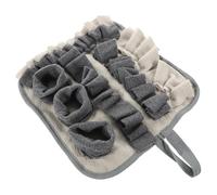 Parliky Adorable Rabbit Snuffing Mat Non-slip Fleece Foraging Pad 30x30cm Grey Small Pet Training Snuffle Blanket for Energy Release and Scent Exploration