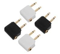 Parliky Airplane Audio Jack Adapter 4PCS Dual Prong with Copper Gold Plated Jack for Enhanced Audio Quality during Flights and Airline Travel