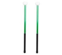 Parliky Alloy Marching Drumsticks for Beginners and Children Practice Relieve Hand Fatigue and Felt Head Sturdy Percussion Sticks with Green Alloy Handles, Not Easy to Deform