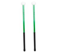 Parliky Aluminum Alloy Felt Head Drumsticks Double-ended Performance Drum Sticks for Portable Percussion Practice and Marching Snare Drum Tool Green