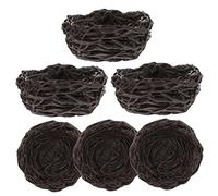 Parliky Artificial Birds Nest Decor for Garden 6pcs Miniature Bird Nests Easter Eggs Resin Ornaments for Home Party and Patio Decor