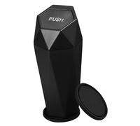 Parliky Auto Trash Bin with Bounce Lid and Cup Holder Coasters Leakproof Plastic Car Garbage Can Organizer for Automotive Home Office Kitchen and Bathroom Use