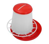 Parliky Automatic Chicken Feeder and Hanging Poultry Feeder 1.5kg Capacity Red-white Thickened Connected Feed Bucket Suitable for Chicken, Duck, Goose Farming