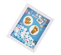 Parliky Baby Handprint Footprint Makers Kit Infant Memory Photo Holder with Golden Acrylic Frame for Newborn Boys and Girls for Christening and Wall Decoration